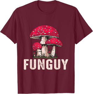 Fun Guy Funny Mushroom T-Shirt - T-Shirt | Maroon