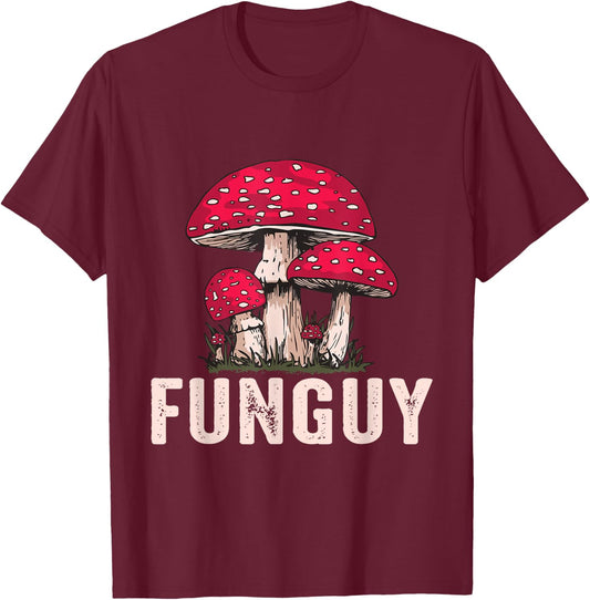 Fun Guy Funny Mushroom T-Shirt - T-Shirt | Maroon