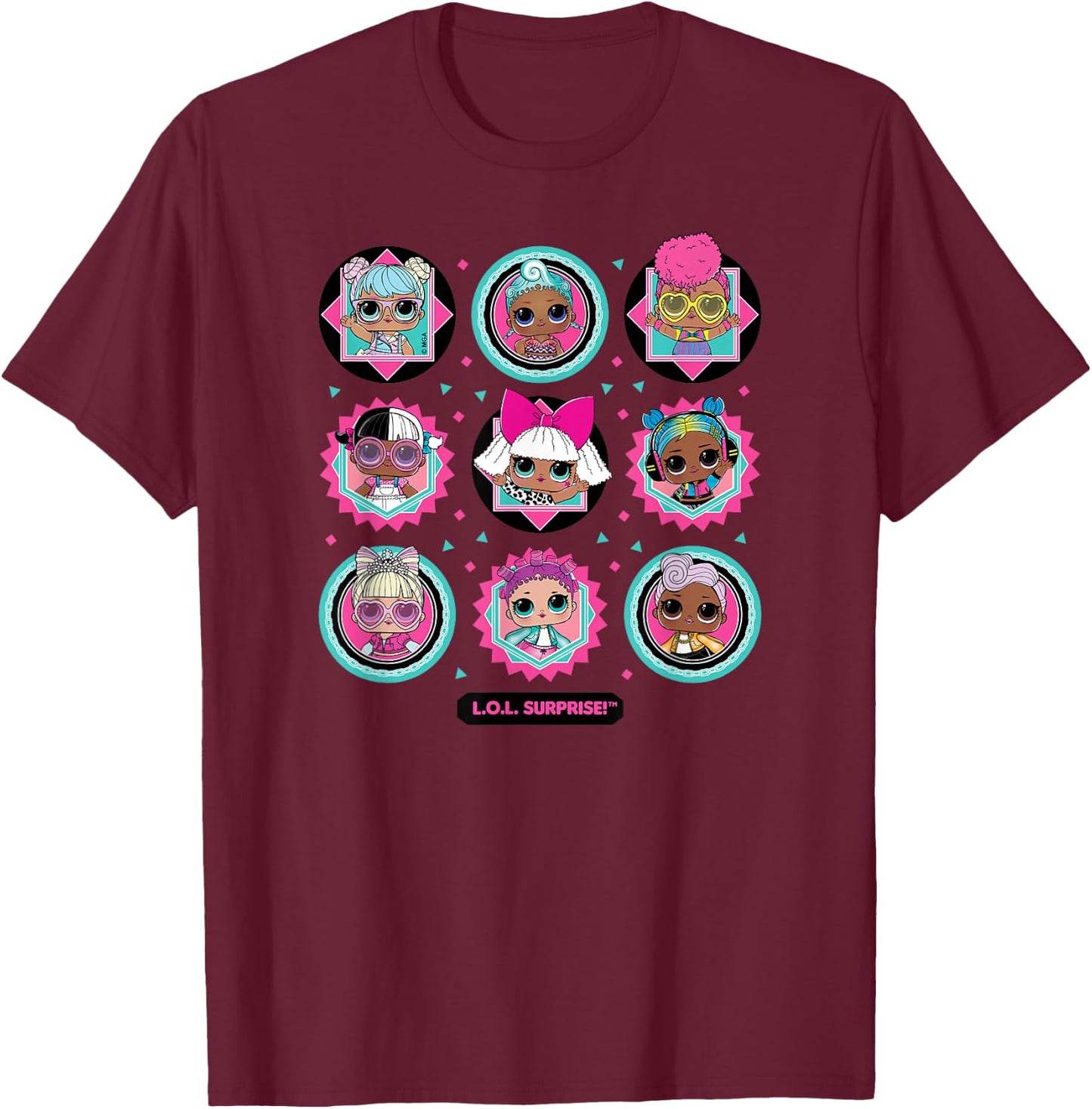LOL Surprise! - LOL Surprise Character Grid T-Shirt - T-Shirt | Maroon
