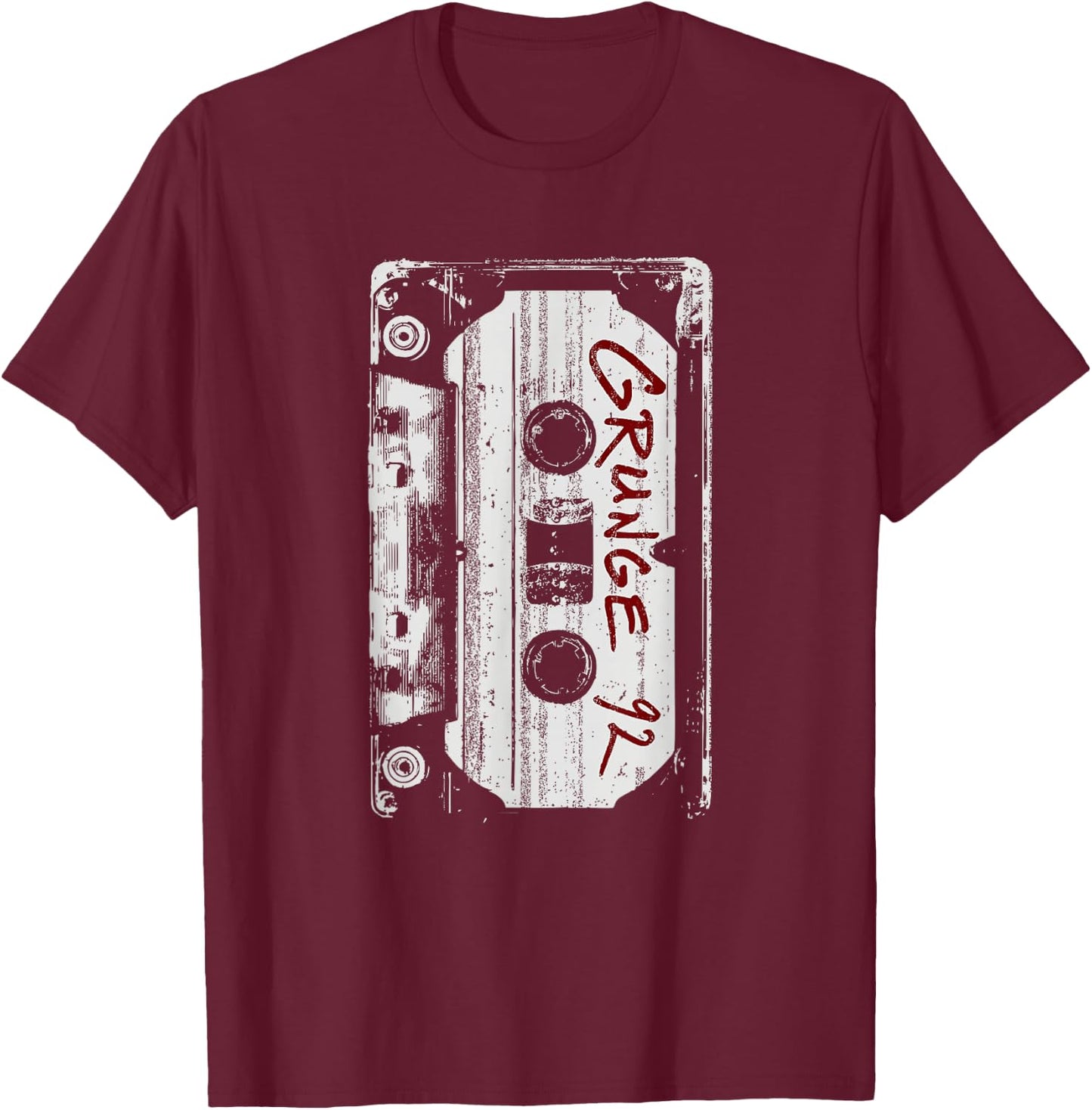 Grunge 90's Vintage Concert Mixtape Retro T-Shirt - T-Shirt | Maroon