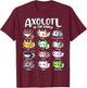 Axolotls Of The World Kawaii Types Of Axolotl Fish Amphibian T-Shirt - T-Shirt | Maroon