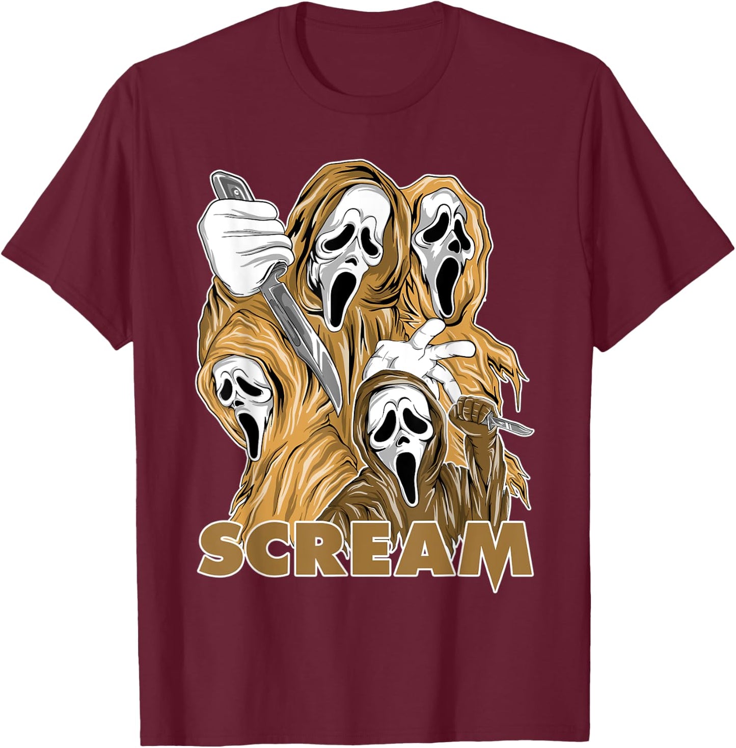 SCREAM Vintage 90s Halloween OG Heirloom 1s Matching T-Shirt - T-Shirt | Maroon
