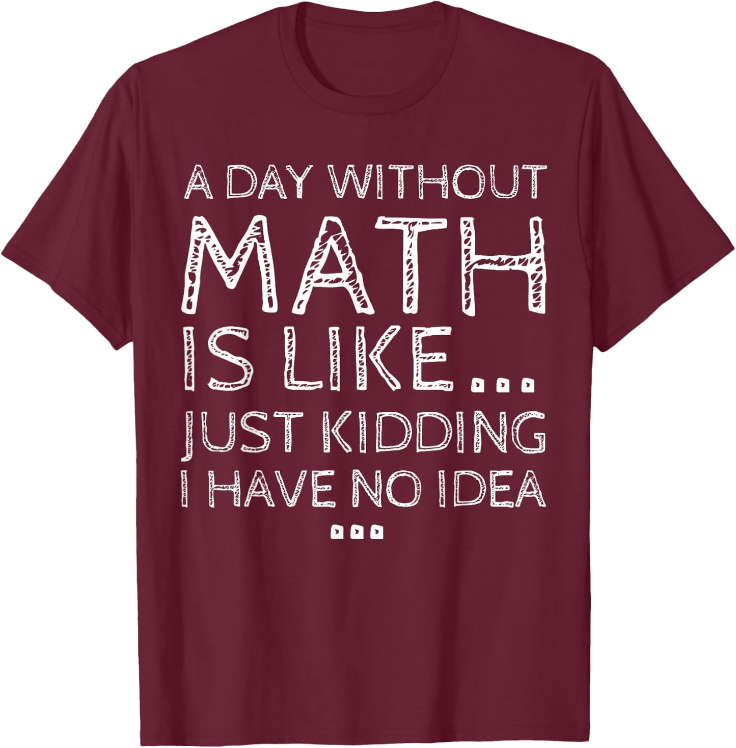Funny Math Quote Design Women Dear Math A Day Without Math Student Mathematics Lover Mathematician T-Shirt - T-Shirt | Maroon