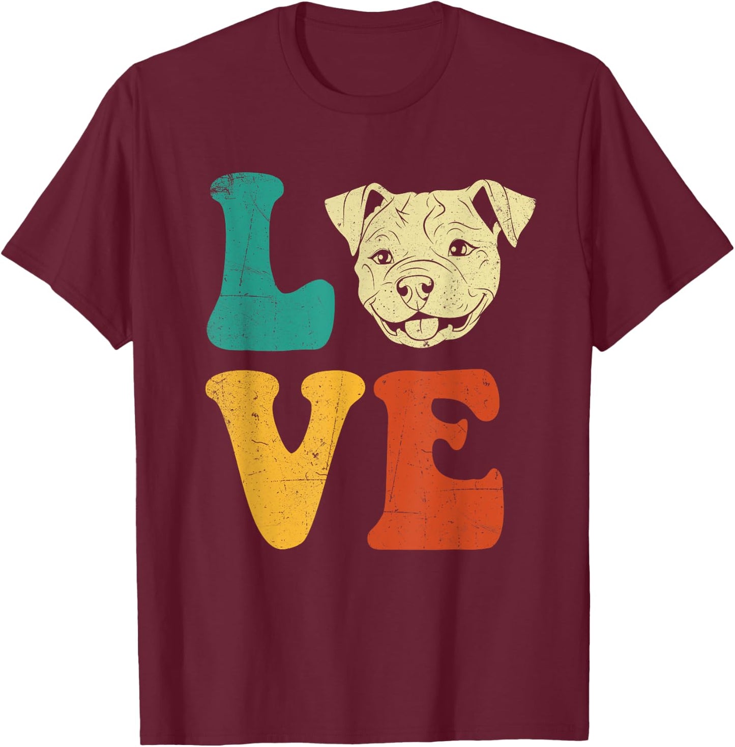 Love Pitbull Terrier Dog Breeder Canine Lover Pet Trainer T-Shirt - T-Shirt | Maroon