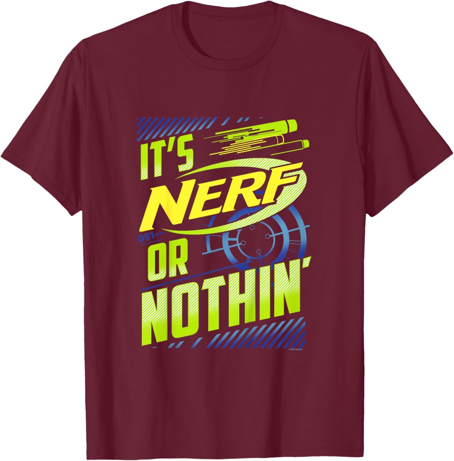 Nerf It's Nerf Or Nothin' Vintage Bullseye Logo T-Shirt - T-Shirt | Maroon