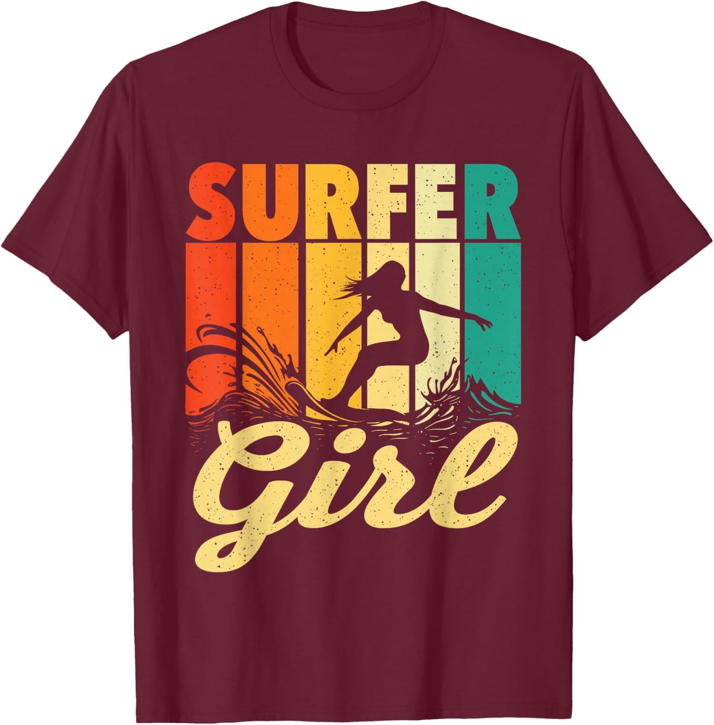 Surfer Girl - Waves Surfing Trainer Surfboard Lover T-Shirt - T-Shirt | Maroon