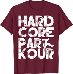 Hardcore Parkour Cool Practitioner Freerunning Boys T-Shirt - T-Shirt | Maroon