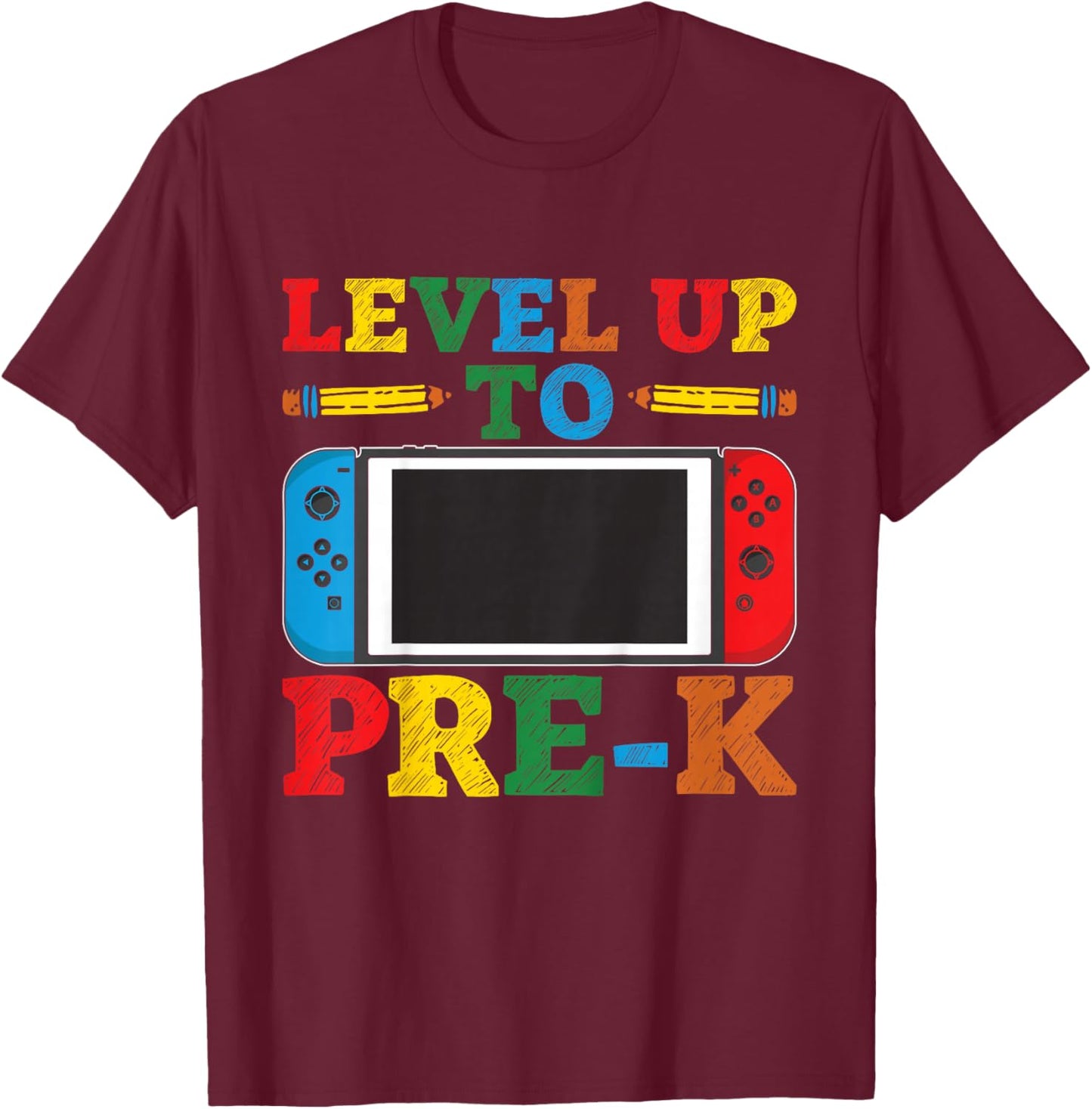 Kids Level Up To Pre-K Back To School 1st Day Of Pre-K Boys T-Shirt - T-Shirt | Maroon