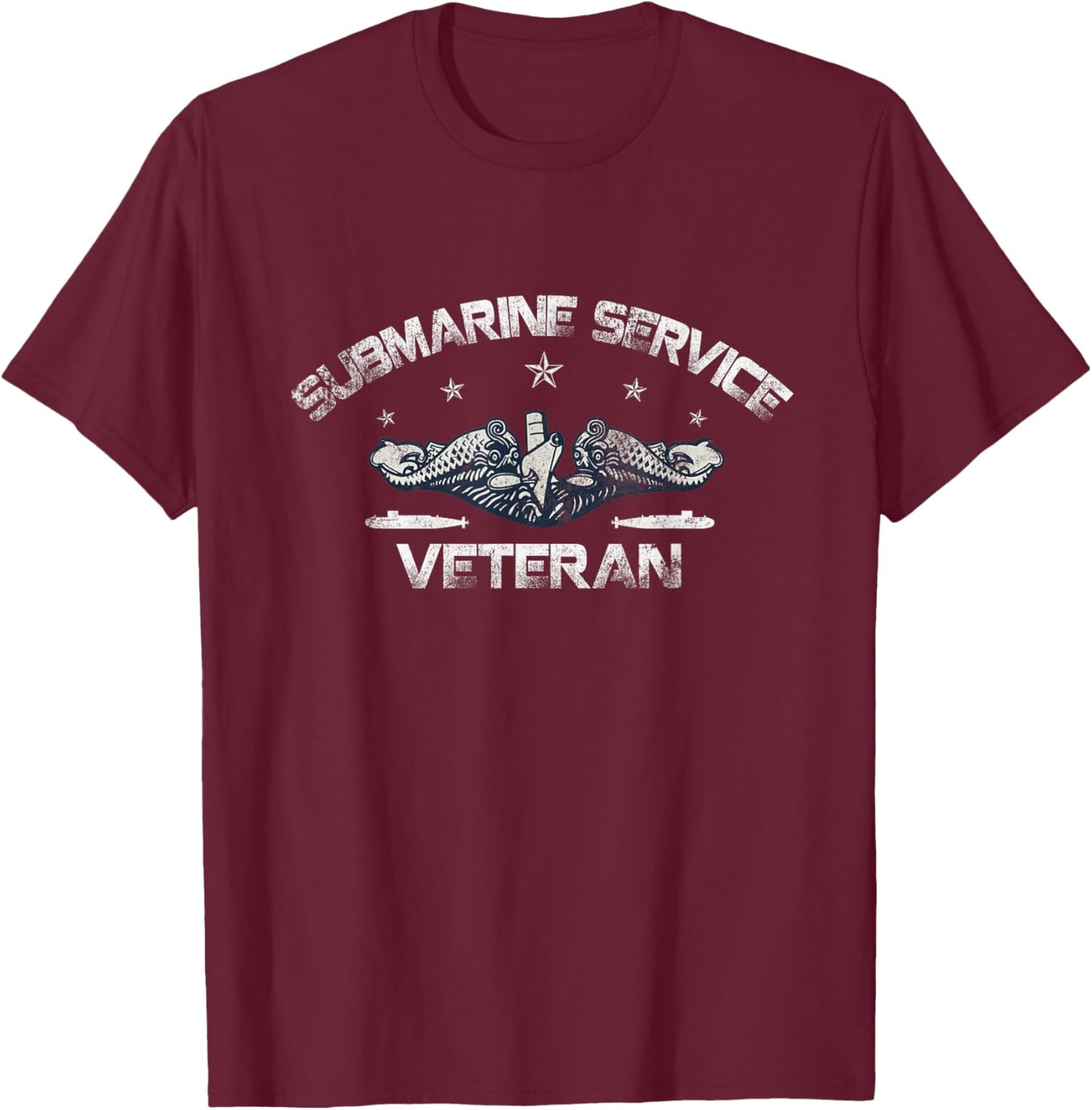 U.S Submarines Silent Service Veteran Vintage Flag Patriotic Men T-Shirt - T-Shirt | Maroon