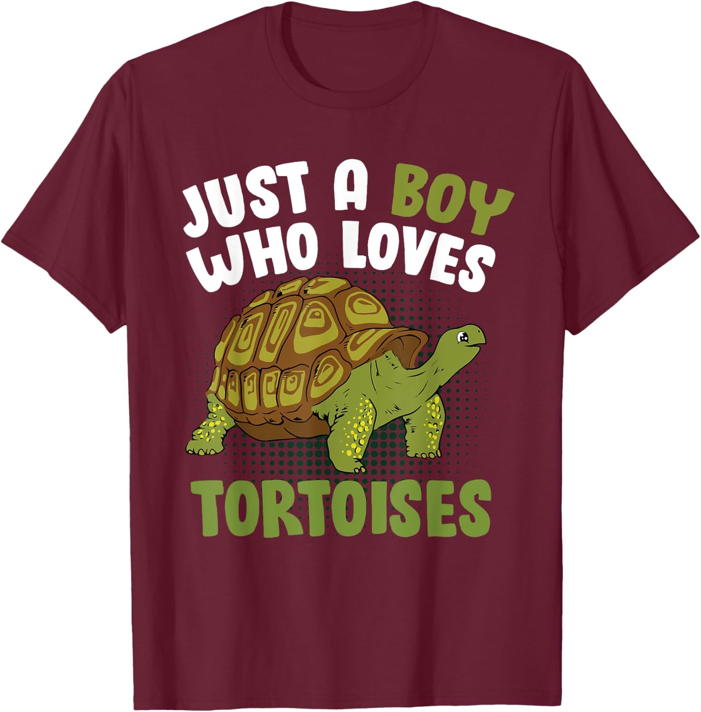 Just A Boy Who Loves Tortoises Men Reptile Turtle T-Shirt - T-Shirt | Maroon