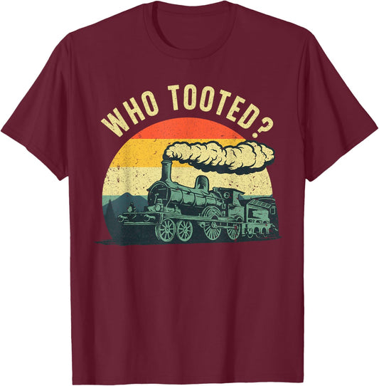 Cute Train Art Women Train Collector Railroad Lover T-Shirt - T-Shirt | Maroon