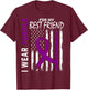 I Wear Purple For My Best Friend Lupus Awareness USA Flag T-Shirt - T-Shirt | Maroon