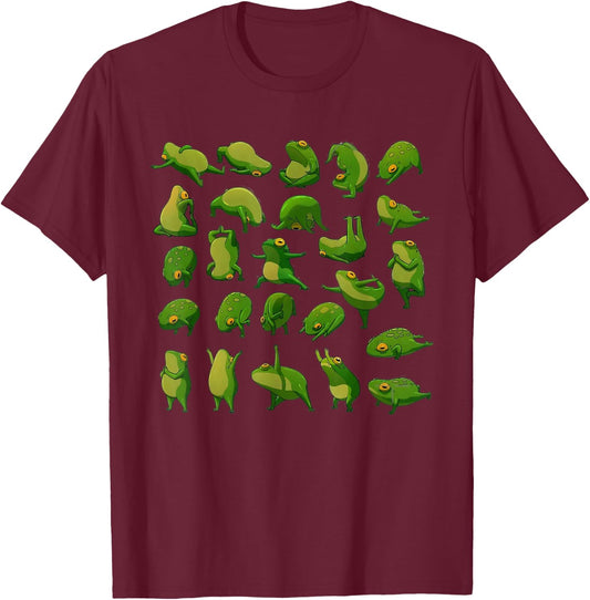 Frog Yoga Poses Frog Lover Namaste Yoga Meditation Gift T-Shirt - T-Shirt | Maroon