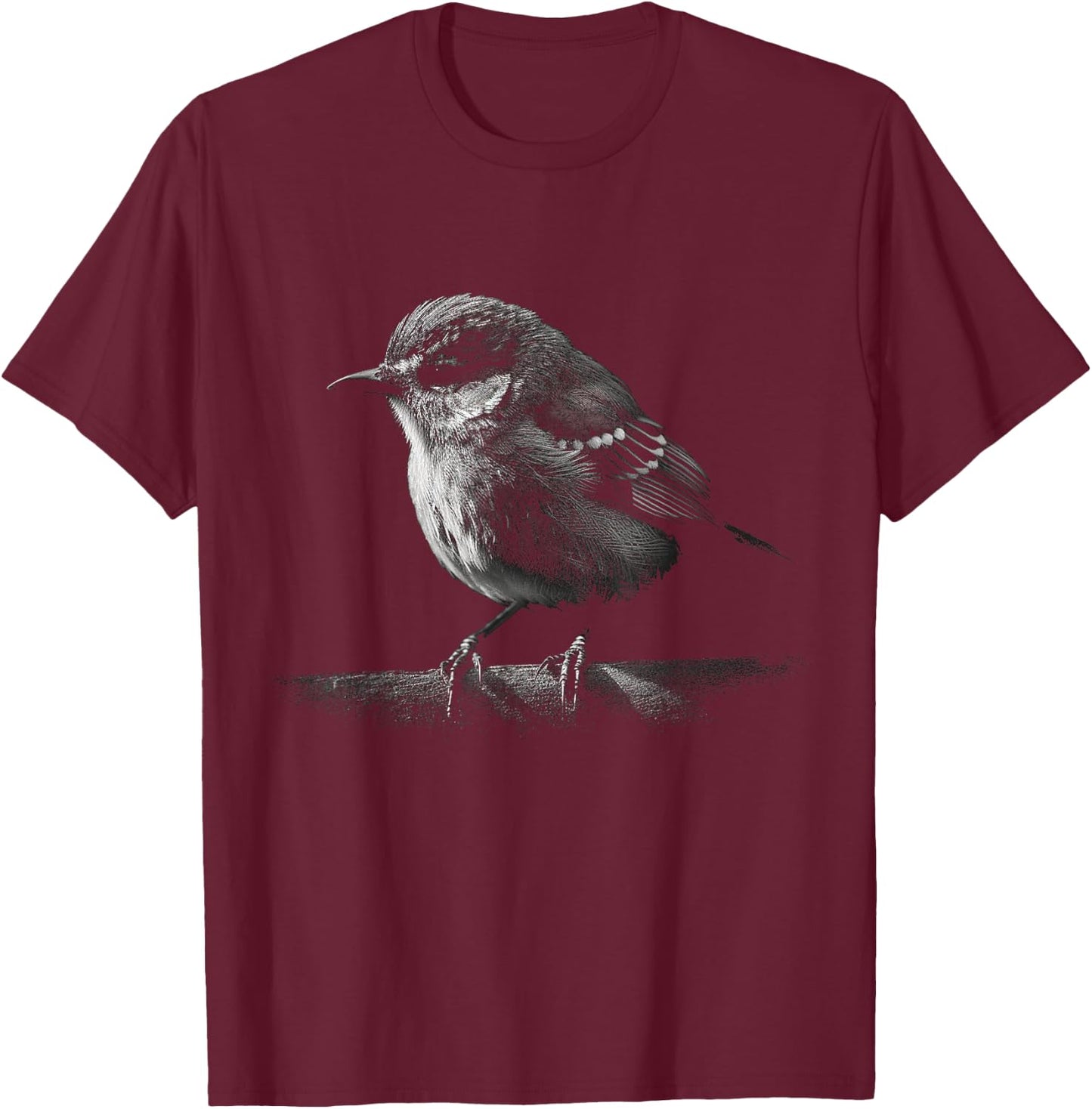 Bird Lover Artwork | Animal Motif Bird T-Shirt - T-Shirt | Maroon