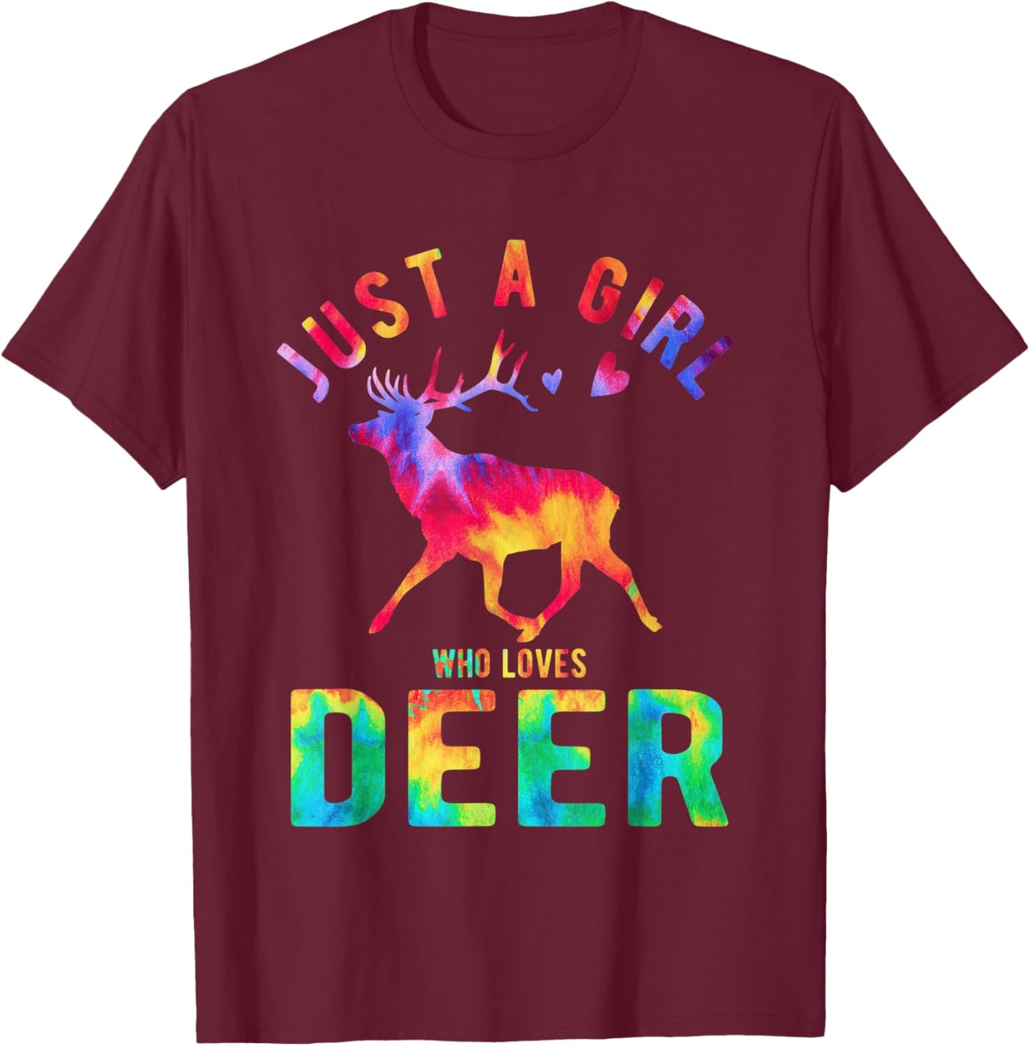Just A Girl Who Loves Deer Deer Lover Funny Deer T-Shirt - T-Shirt | Maroon