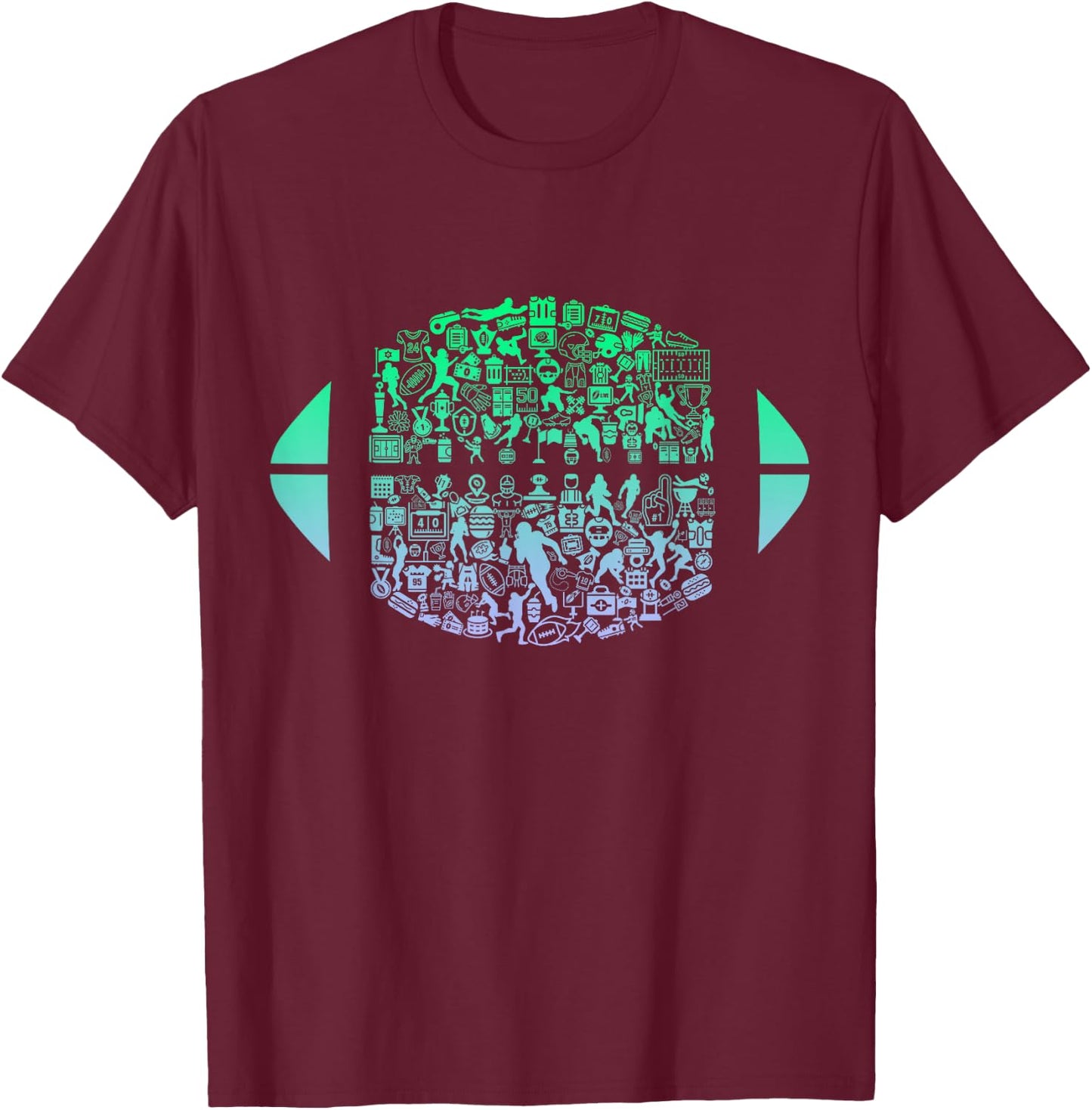 Football Gear for Football Player | Fan Boys Youth Football T-Shirt - T-Shirt | Maroon