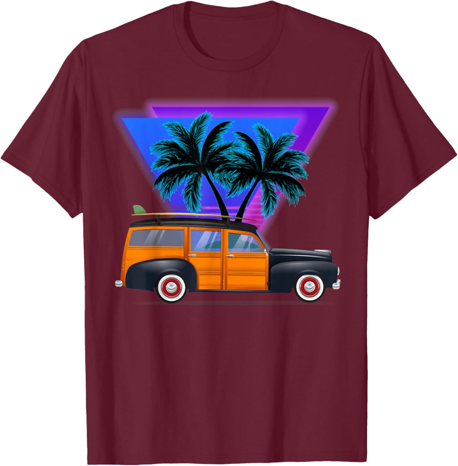 Beautiful woody surf wagon , Great and Boys T-Shirt - T-Shirt | Maroon