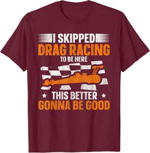 Drag Strip and Drag Racing Design for a Dragster T-Shirt - T-Shirt | Maroon
