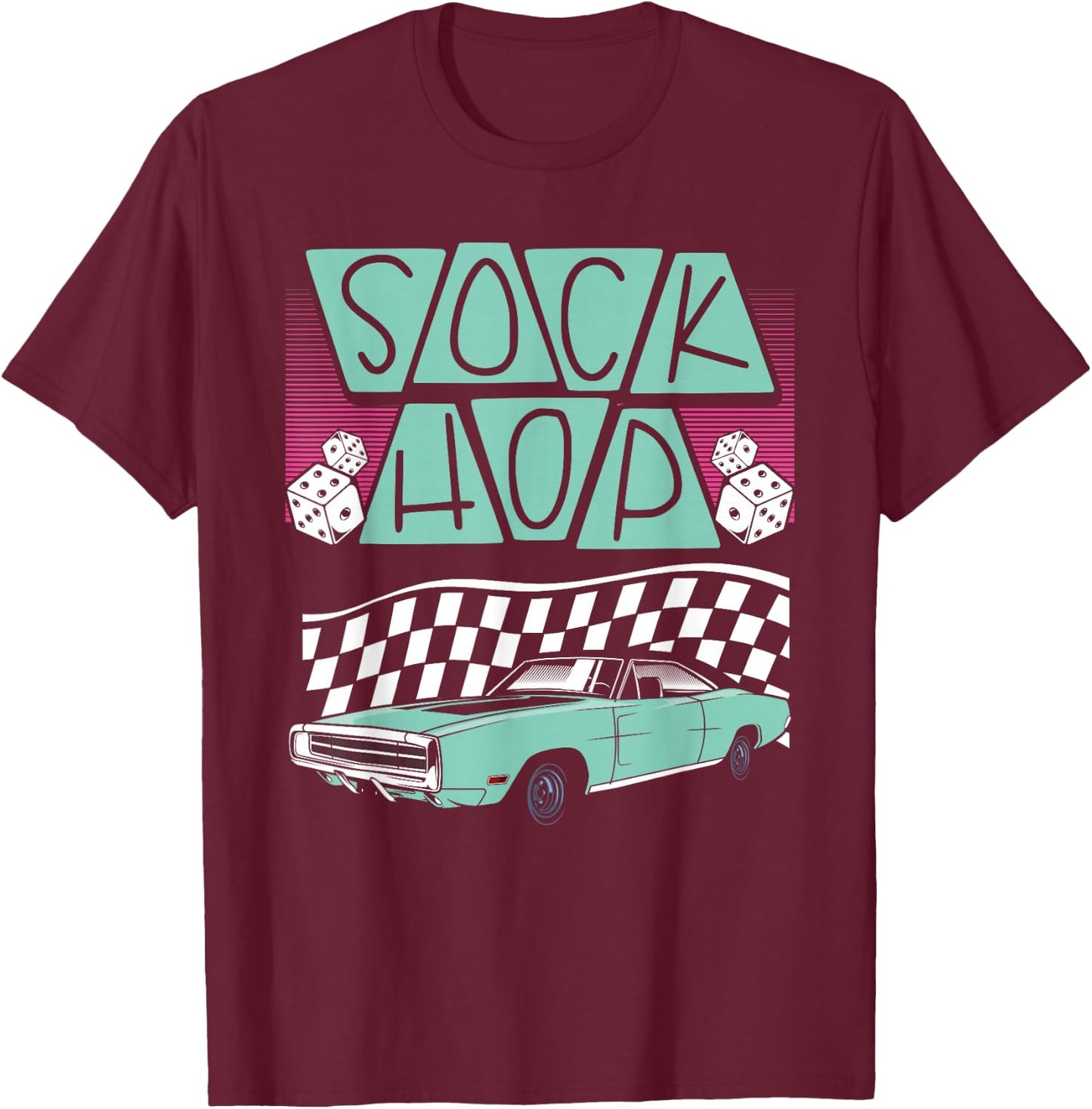 Sock Hop 50S Sock Hop T-Shirt - T-Shirt | Maroon