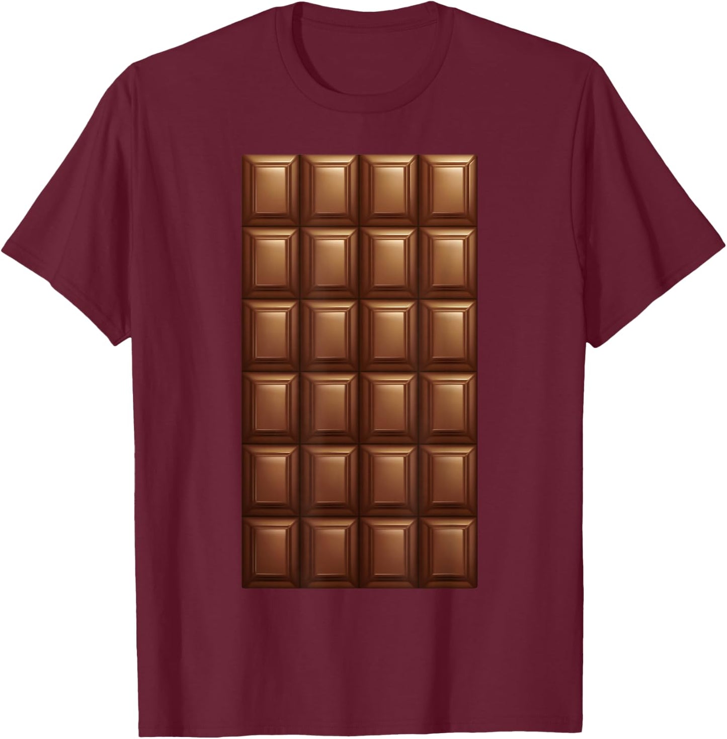 Chocolate Bar Shirt Adult Kids Chocolate Bar Costume T-Shirt - T-Shirt | Maroon