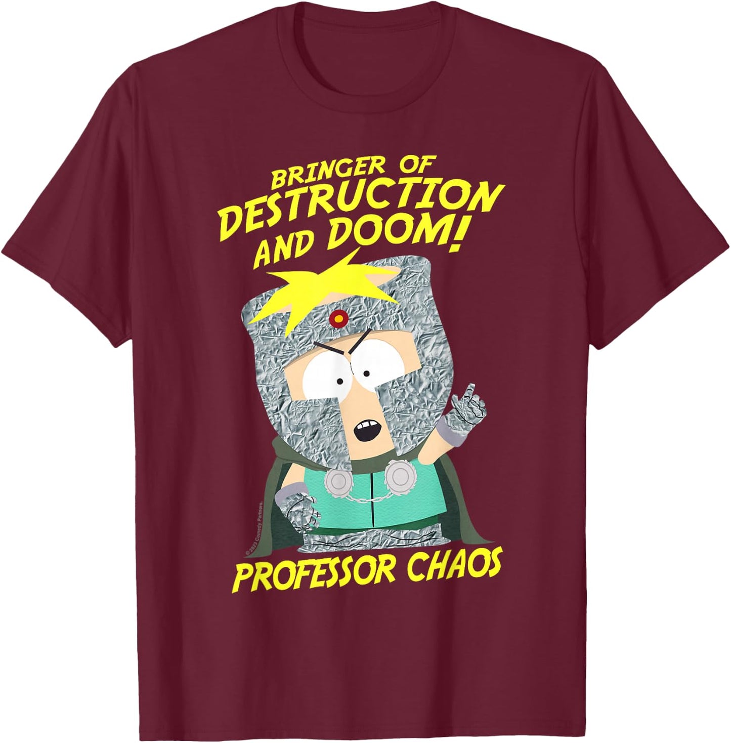 South Park Professor Chaos Destruction & Doom T-Shirt - T-Shirt | Maroon