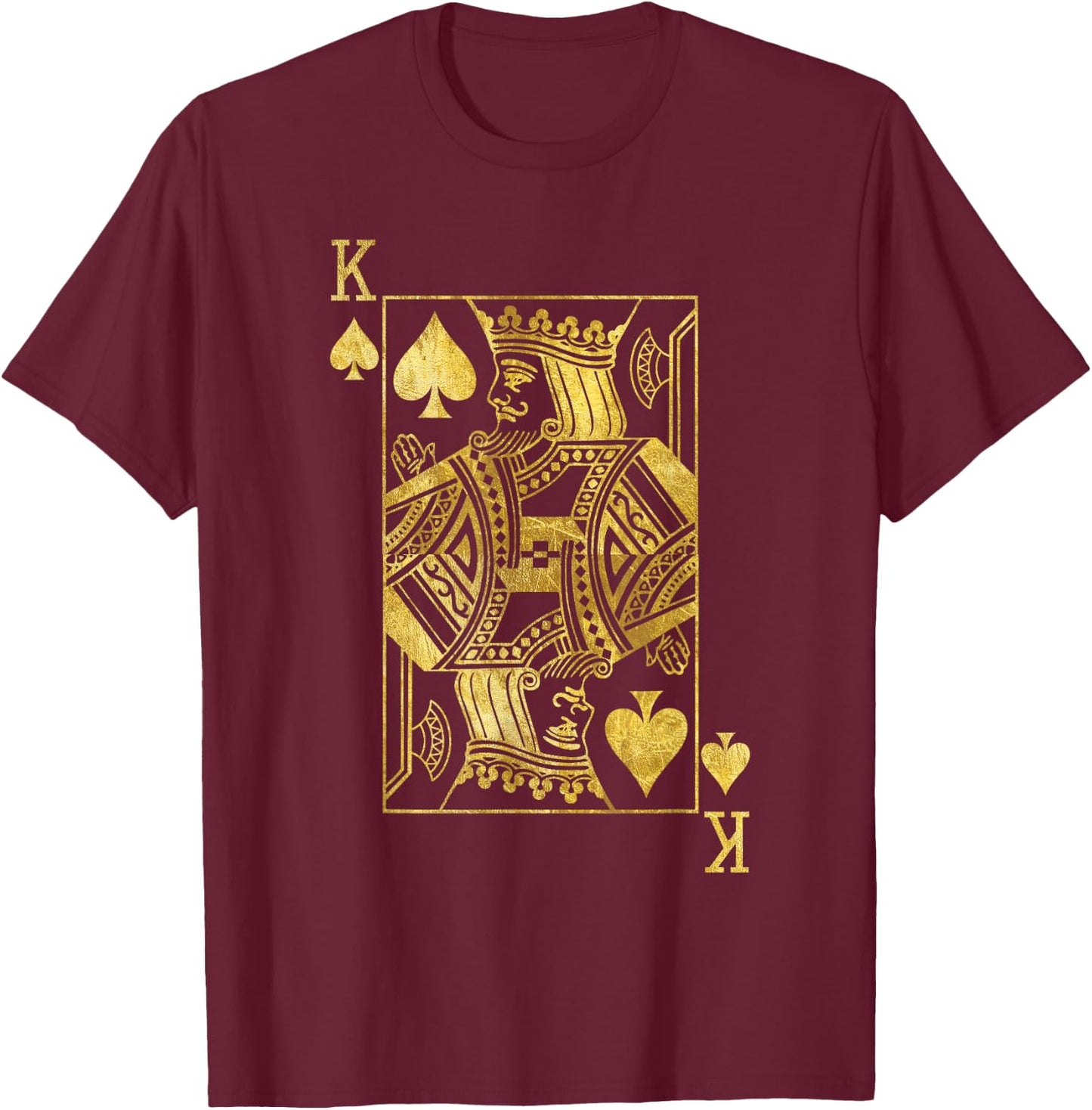 Lucky Poker Cards Knight King of Spade Game Casino T-Shirt - T-Shirt | Maroon