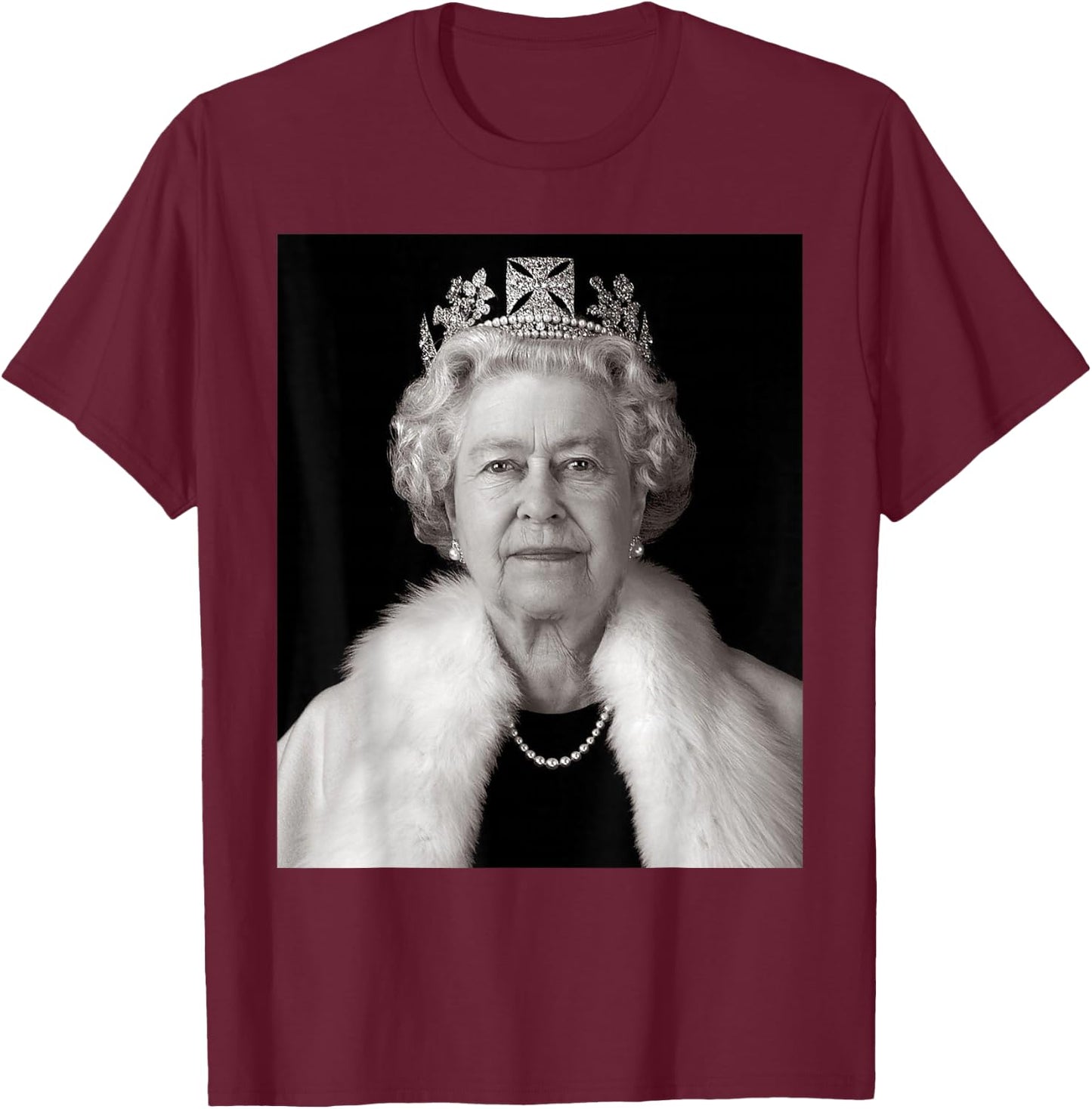 Queen II - Elizabeth England - Queen of England T-Shirt - T-Shirt | Maroon