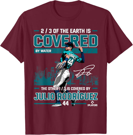 Covered Julio Rodriguez Seattle MLBPA T-Shirt - T-Shirt | Maroon
