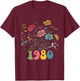 Wildflower Born 1980 45th Birthday 1980 birthday T-Shirt - T-Shirt | Maroon