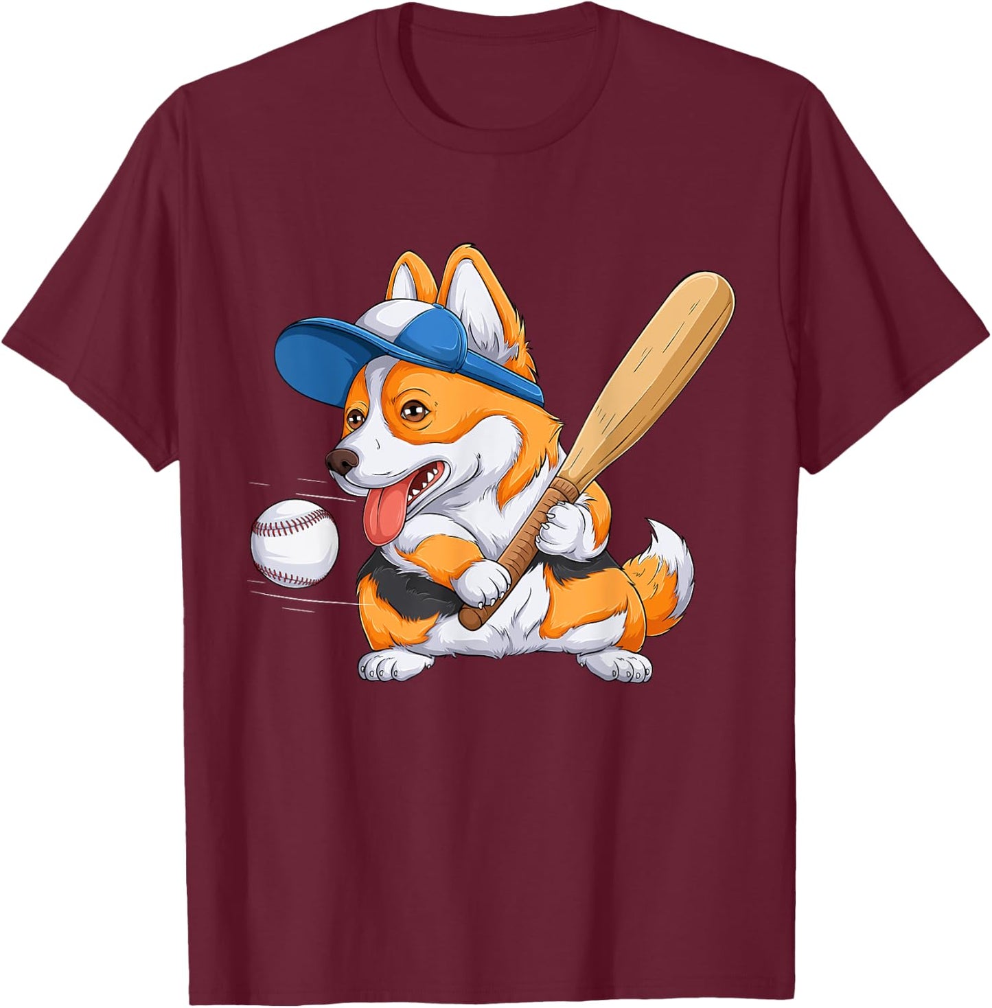 Corgi puppy Corgi baseball for Pet Lovers Women men Kids T-Shirt - T-Shirt | Maroon