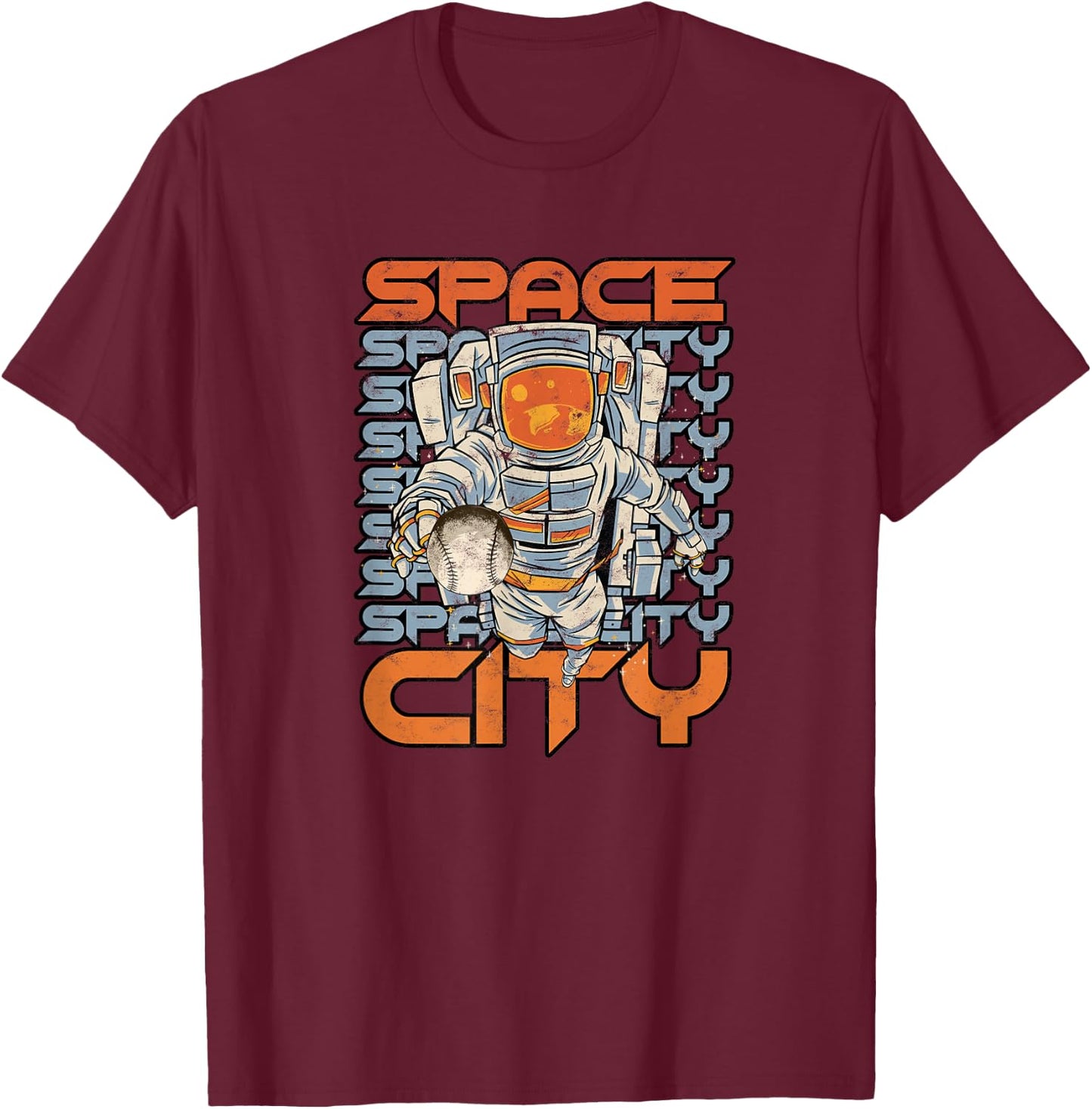 SPACE CITY H-Town Houston - Houston Pride T-Shirt - T-Shirt | Maroon