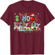 School Secretary Xmas Leopard Plaid Santa Reindeer Elf Books T-Shirt - T-Shirt | Maroon