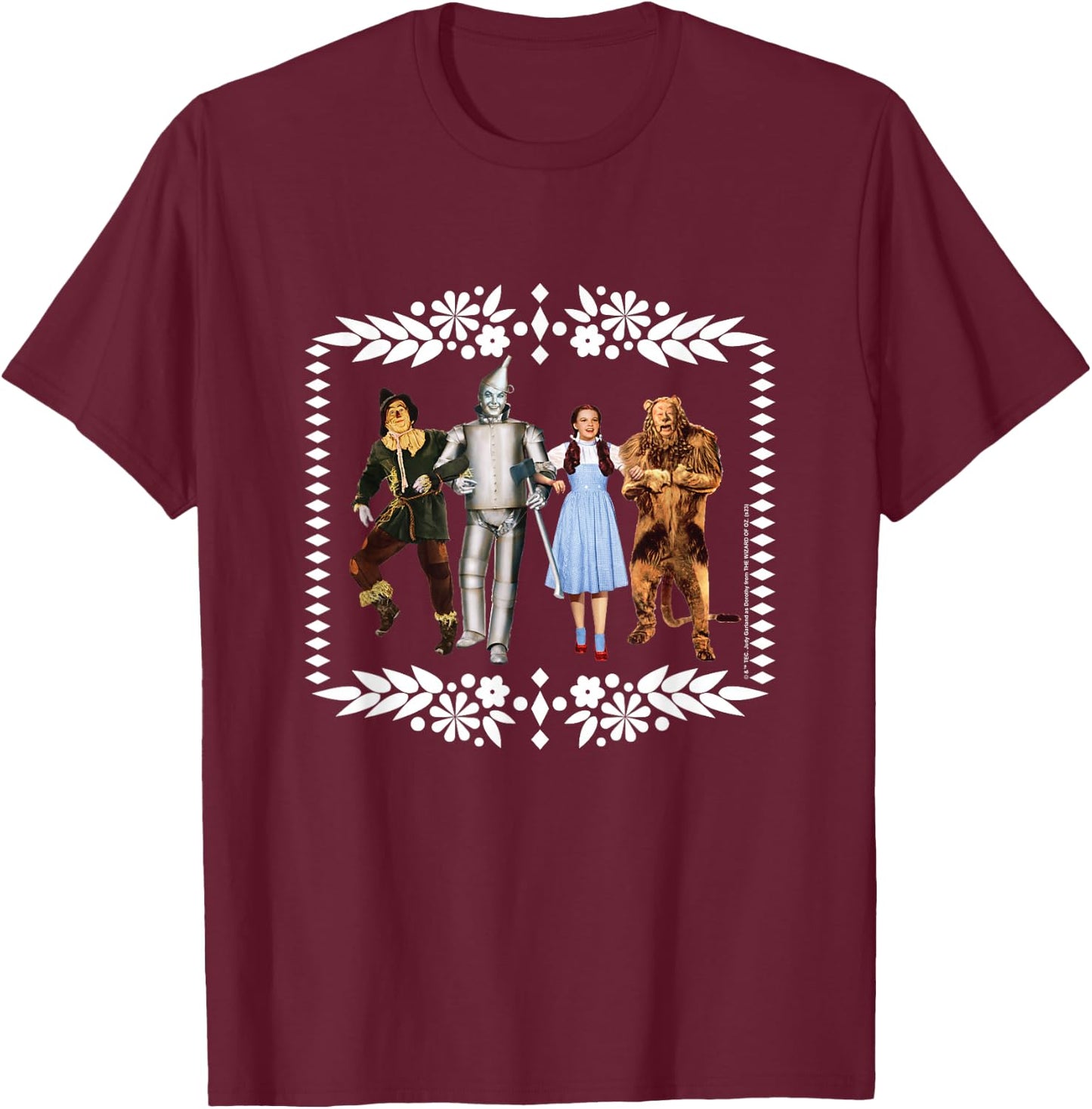 The Wizard of Oz - OZ Group White Border T-Shirt - T-Shirt | Maroon