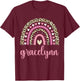 Gracelynn Rainbow Leopard Personalized Gracelynn Birthday T-Shirt - T-Shirt | Maroon