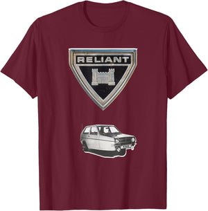 Classic 3-Wheel Car Reliant Robin MK T-Shirt - T-Shirt | Maroon