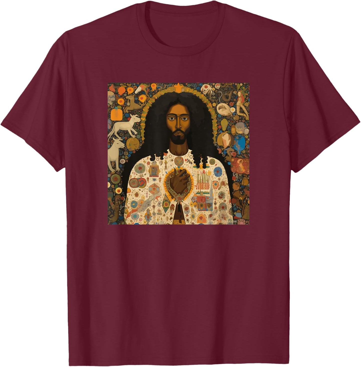 Black Jesus T-Shirt - T-Shirt | Maroon