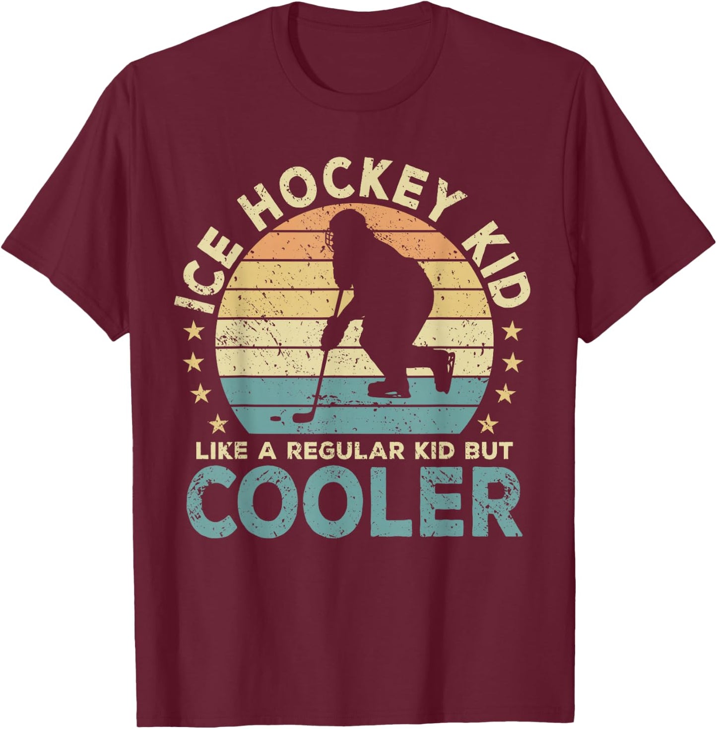 Ice Hockey Kid Hockey Player Funny T-Shirt - T-Shirt | Maroon
