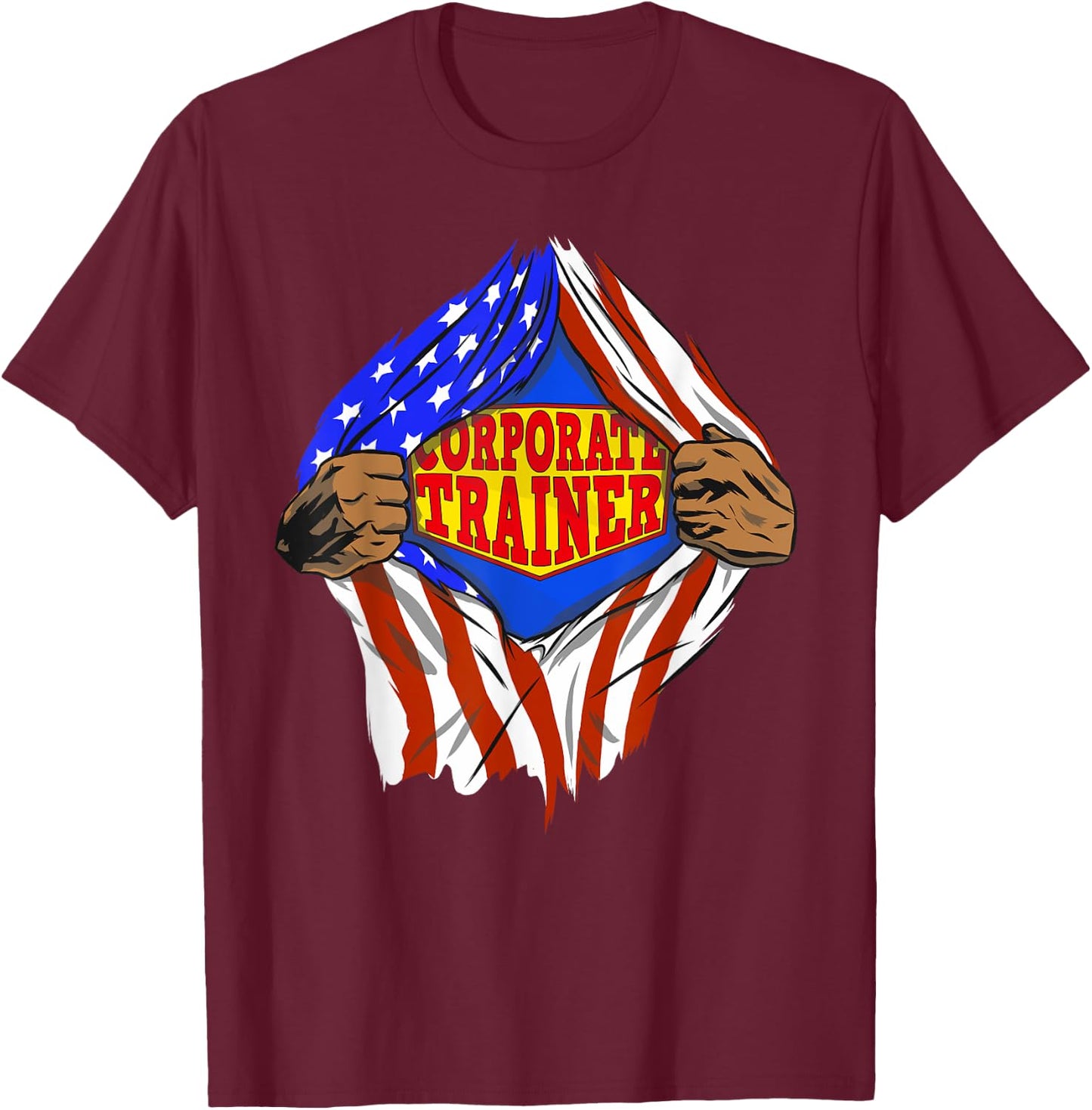 Funny Super Corporate Trainer Hero Job T-Shirt - T-Shirt | Maroon