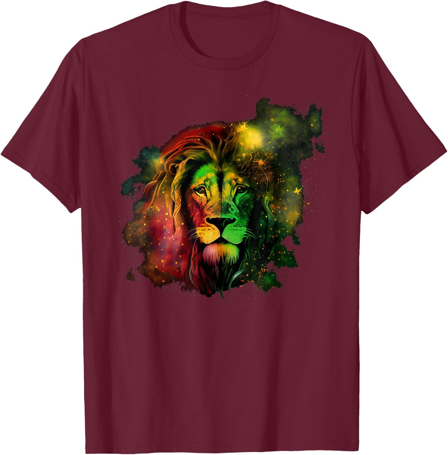 Reggae Lion Rastafari Music Freedom Zion Jamaica T-Shirt - T-Shirt | Maroon