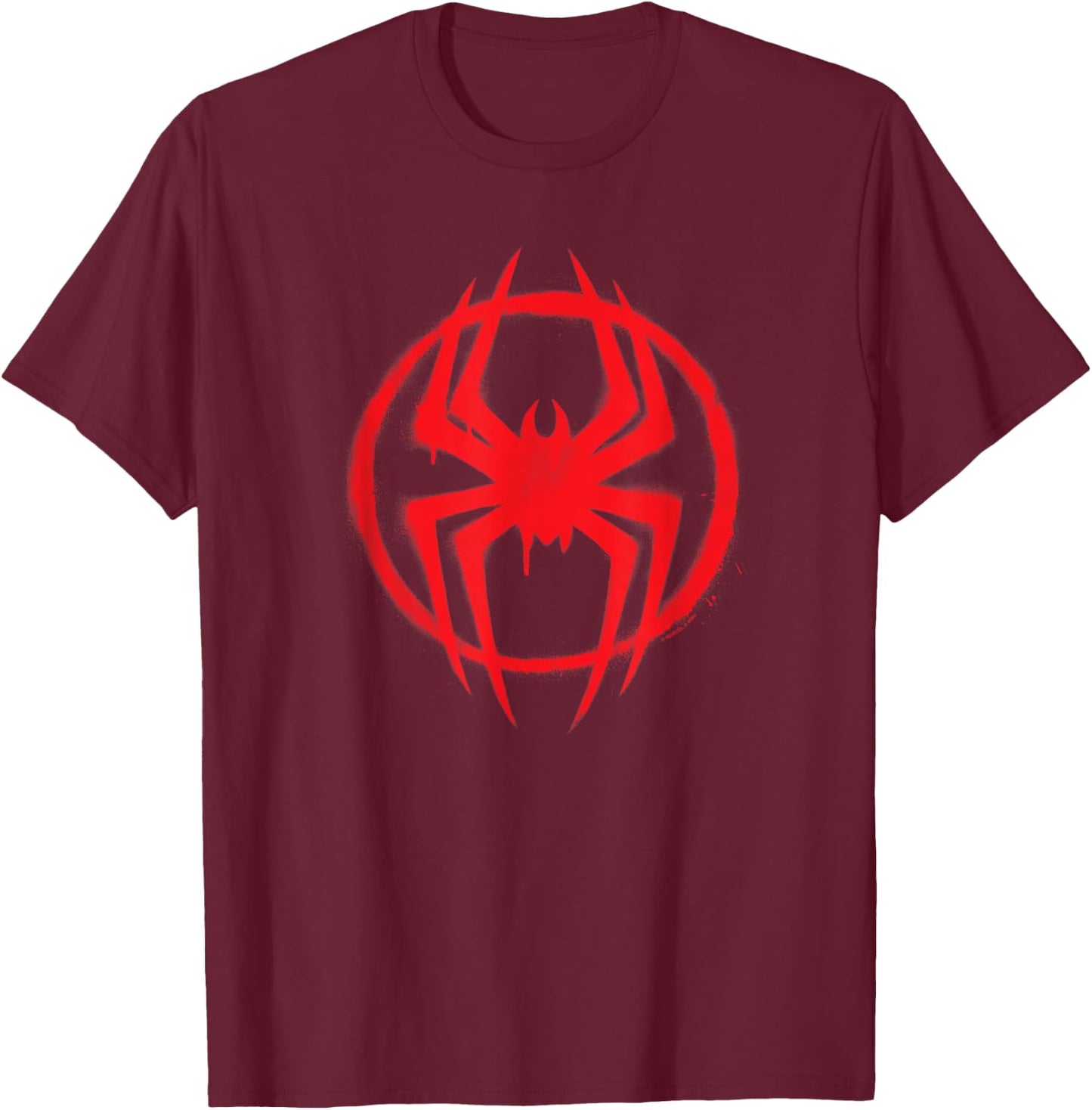 Marvel Spider-Man Across The Spider-Verse Part 1 Miles Logo T-Shirt - T-Shirt | Maroon