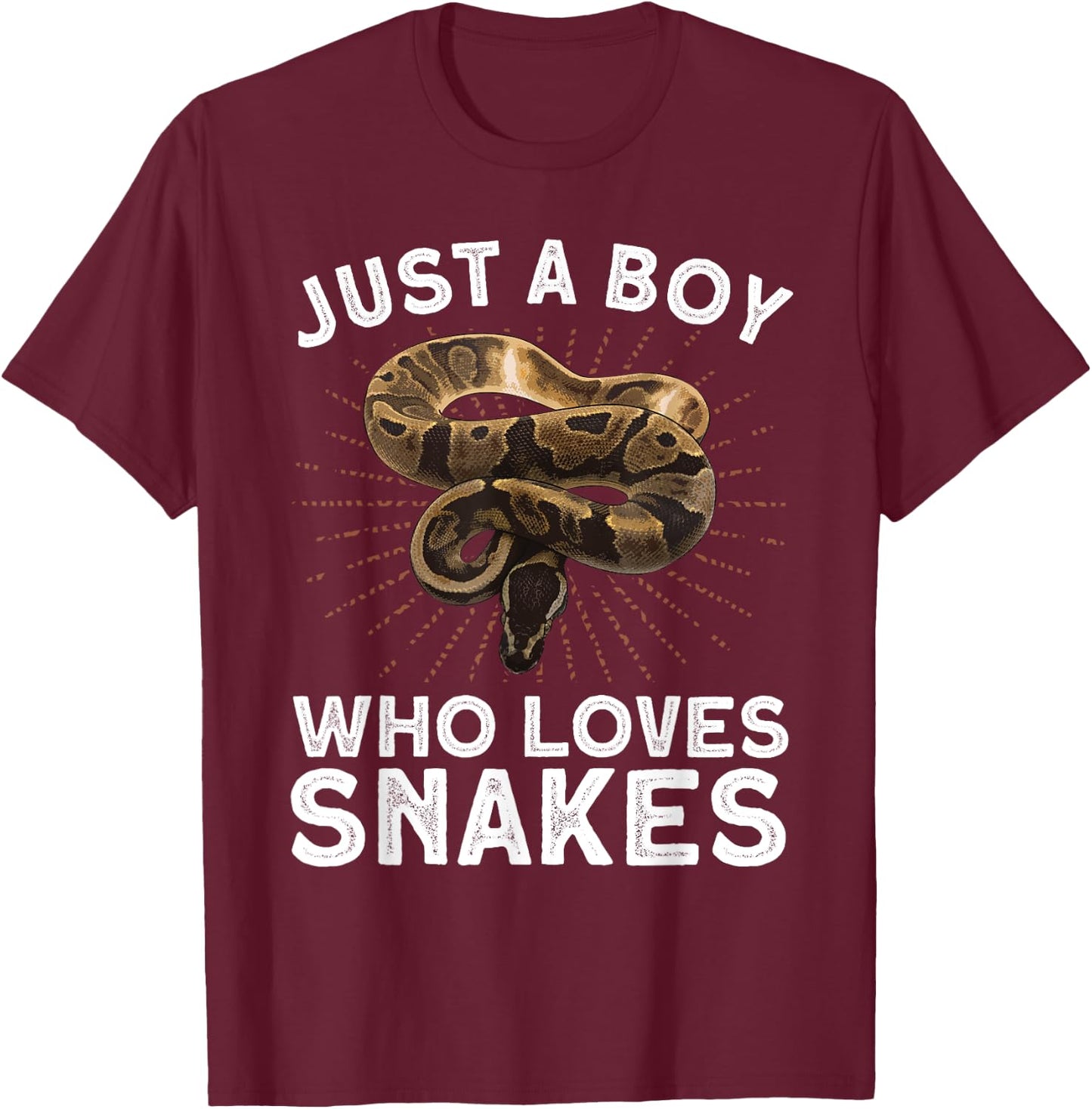 Funny Snake Art For Boys Kids Men Reptile Animal Snake Lover T-Shirt - T-Shirt | Maroon