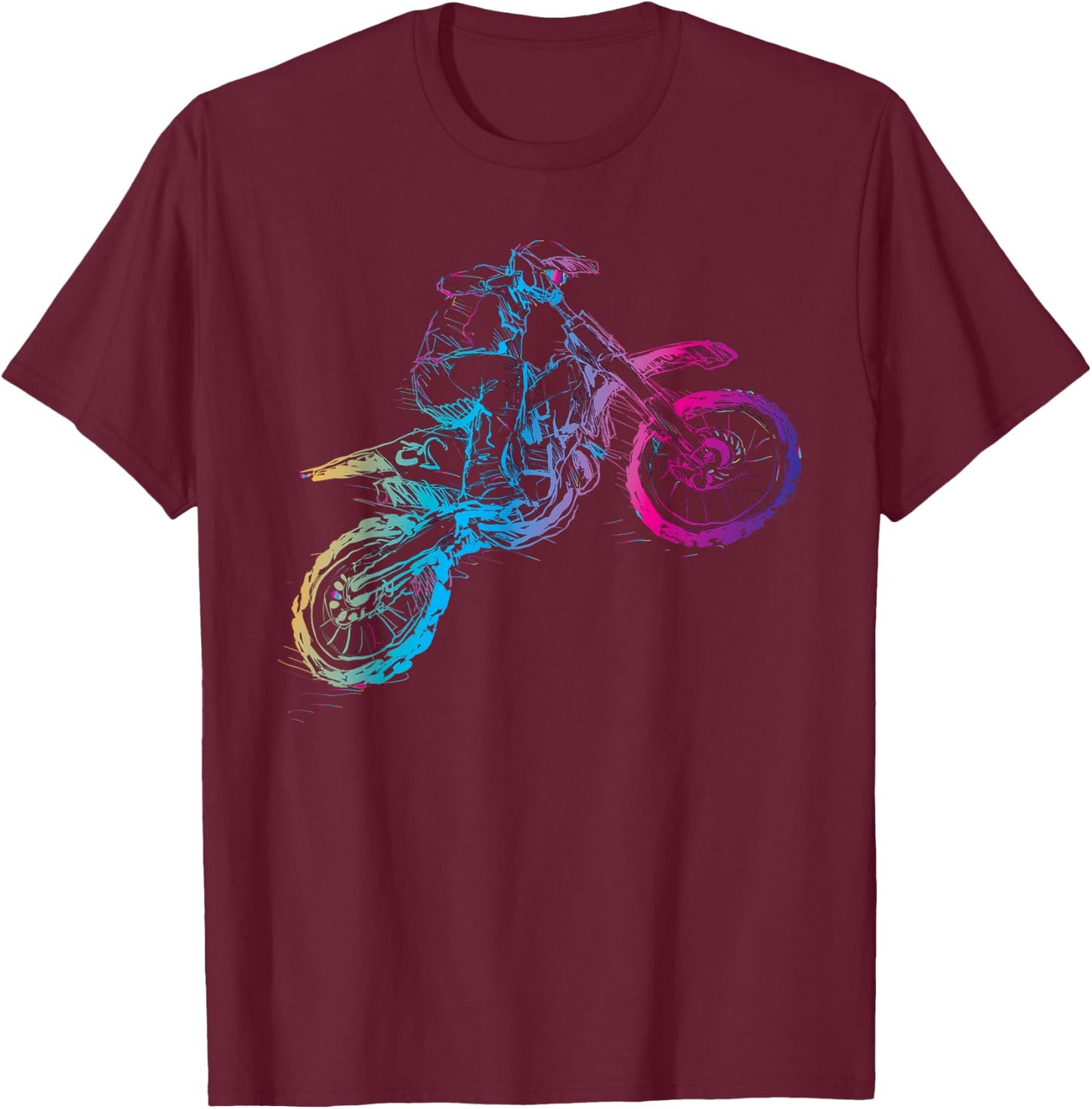 Dirt Bike Riding Motocross Lover Kids Boys Motorcycle Rider T-Shirt - T-Shirt | Maroon