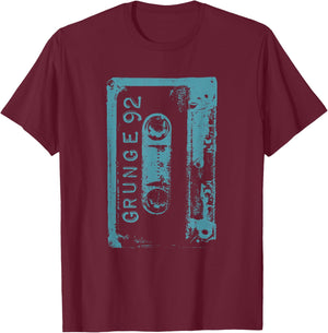 Grunge 90's Vintage Concert Mixtape Retro T-Shirt - T-Shirt | Maroon