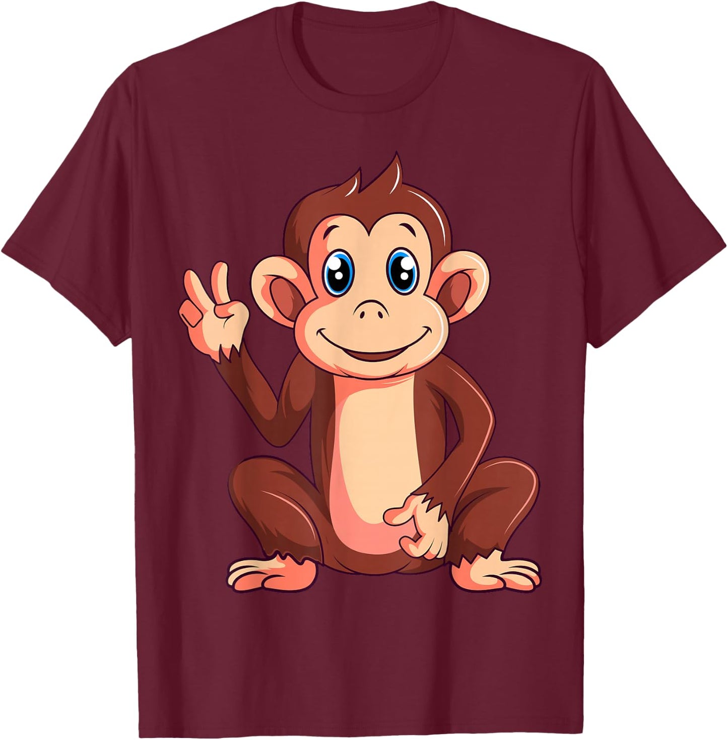 Monkey Lover Kids Boys Girls Women T-Shirt - T-Shirt | Maroon