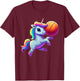 Unicorn Playing Basketball Cool Funny Unicorns Basketball T-Shirt - T-Shirt | Maroon