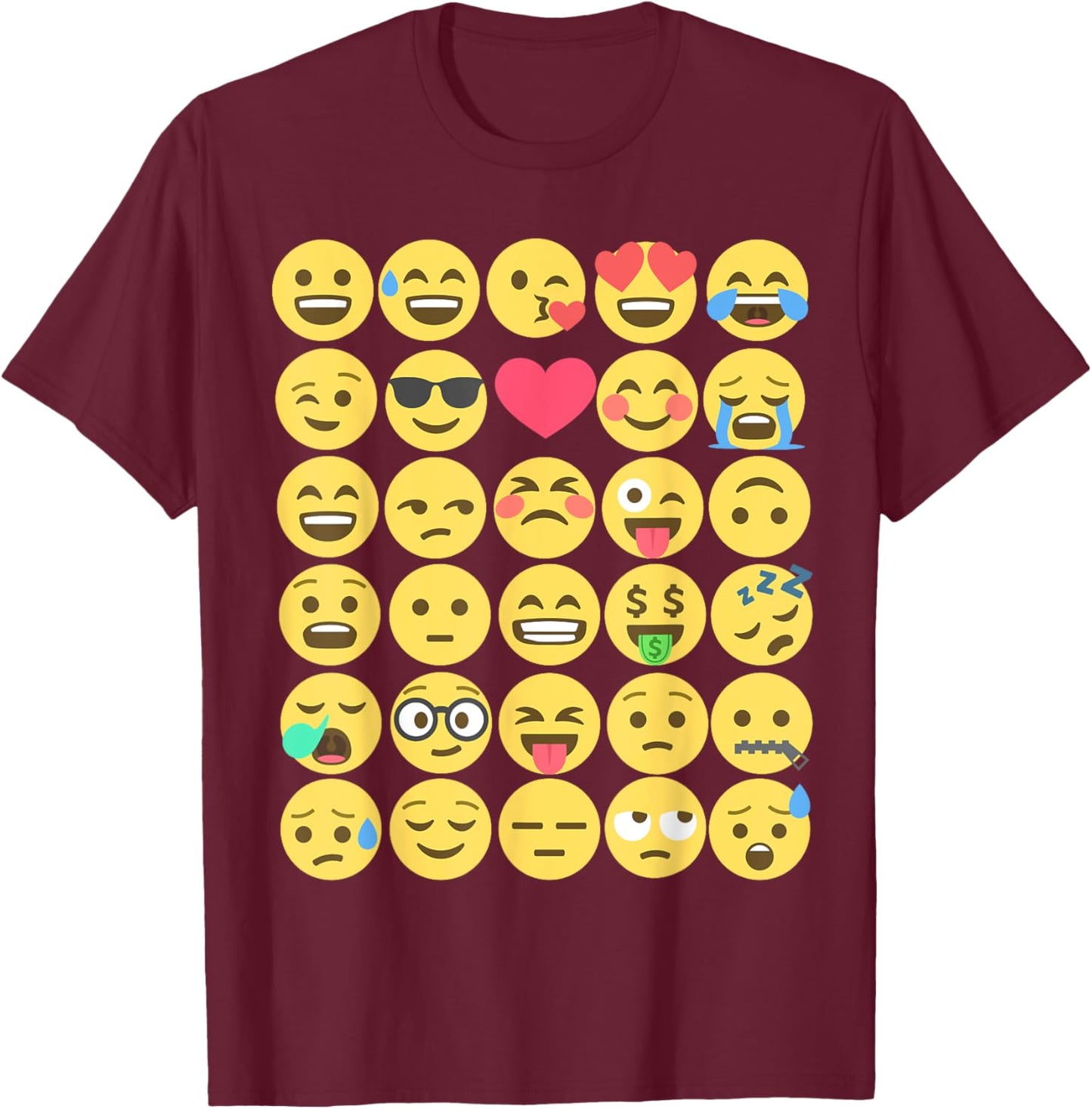 Emoticon set T-Shirt - T-Shirt | Maroon