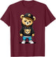 Teddy Bear Gangster in Hip Hop Street Clothes T-Shirt - T-Shirt | Maroon
