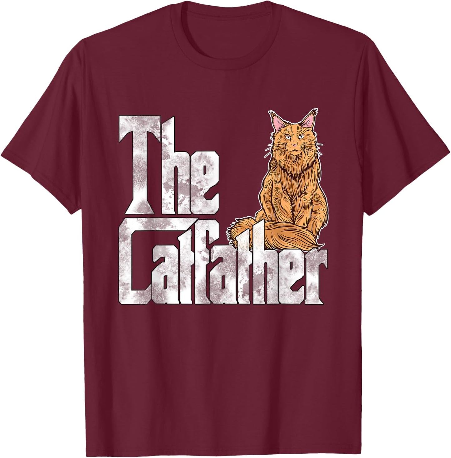 Cat Dad The Catfather Maine Coon Cat Father Kitty Daddy Women T-Shirt - T-Shirt | Maroon