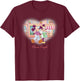 Disney Mickey & Minnie Classic Couple Retro Heart Stroll T-Shirt - T-Shirt | Maroon