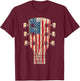 American Flag Guitar 4th of July Guitarist USA Country Music T-Shirt - T-Shirt | Maroon